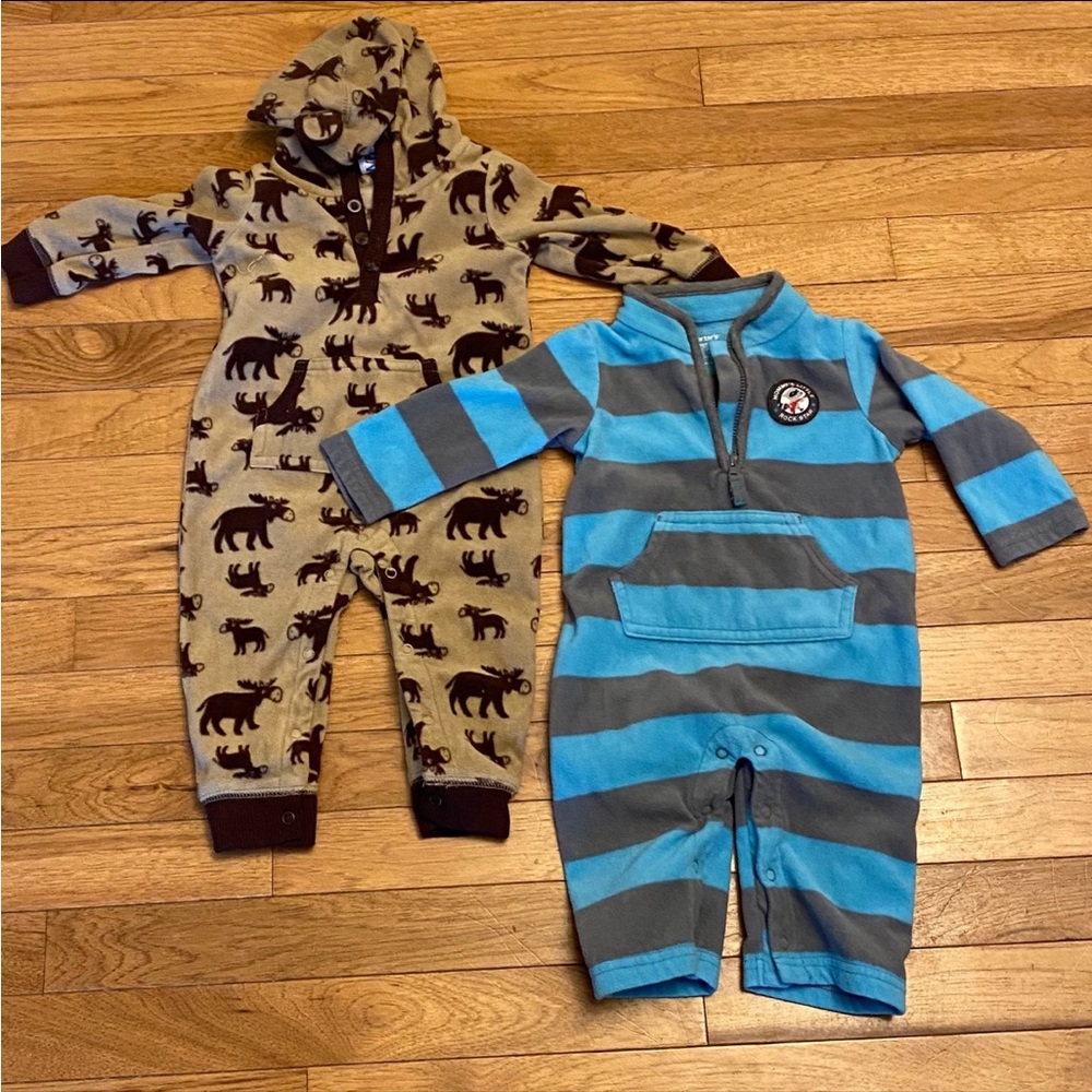 6/9 Months Carter’s Fleece Romper Bundle